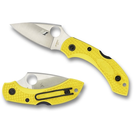 Spyderco 2024 Spyderco Dragonfly 2 Salt Lightweight Yellow H1 Plain SPY-C28PYL2